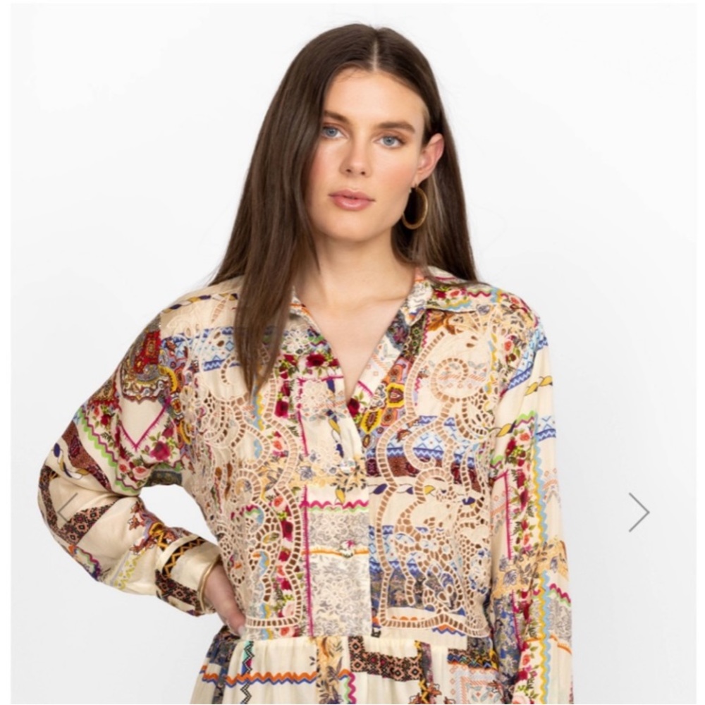 Johnny Was Stano Monroe Silk Tunic size xxs NWT xs small